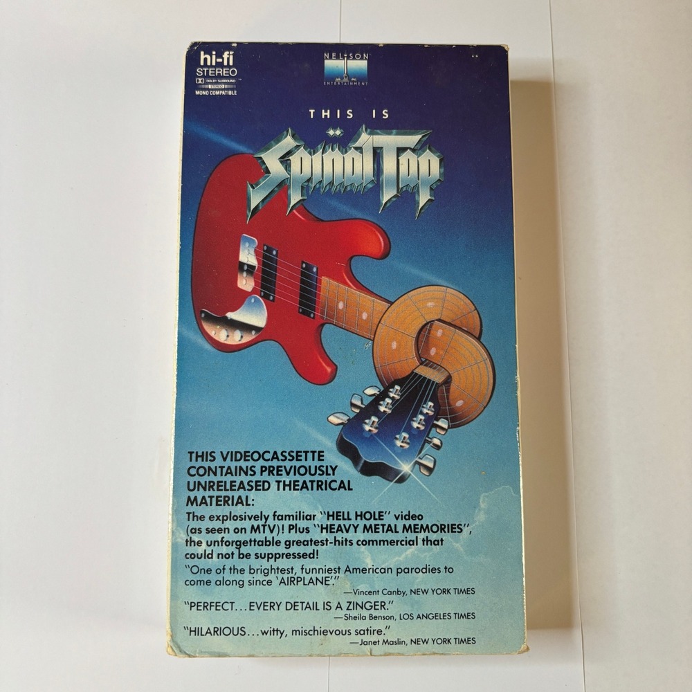 This Is Spinal Tap VHS Nelson Entertainment 1987‎ Rockumentary Comedy Movie